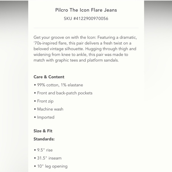 Pilcro The Icon Flare white denim jeans size 31 - Picture 4 of 11